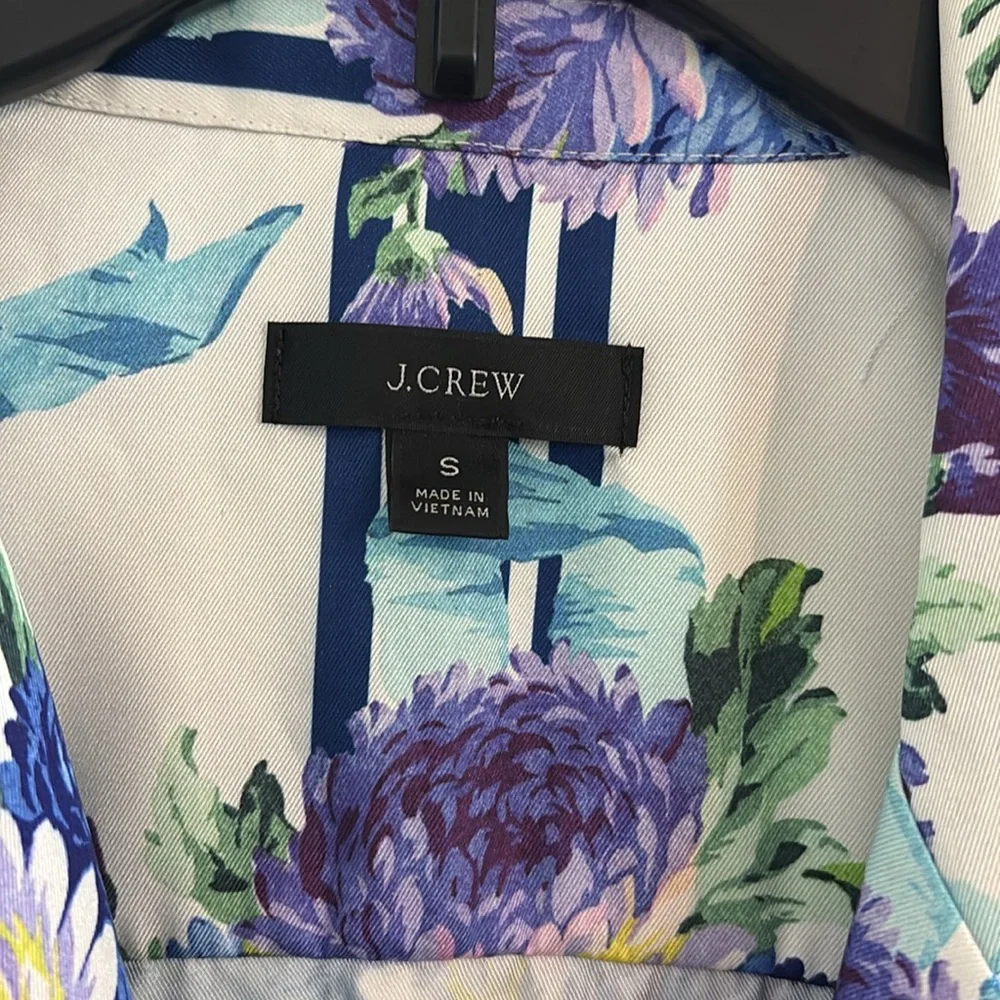 J. Crew‎ Floral Button Down Pajama Set Retail $158 - Blue, Green & Purple